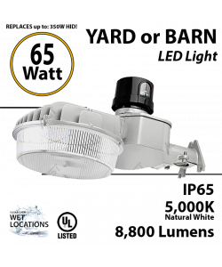 Barn Light LED 65 watts 8800Lm Photocell control