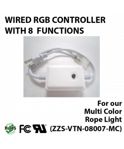 Wired driver for multi color rope light 8 functions