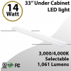 33" LED Under Cabinet Light, 14W, CCT 3000K/4000K, 1061.9 LM