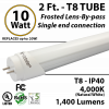 10W 2ft LED Tube 1400Lm T8 4000K Frosted IP40 UL By-pass BINS