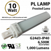 10W PL LED Bulb lamp 1000Lm 6500K G24-d3 IP40 Frosted UL. Direct Line (Remove Ballast)
