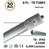 8Ft. LED Light Tube 50 Watt 6500Lm 6500K FA8 Clear Lens 
