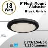Flush Mount Alabaster 9" LED Ceiling Light, Black Finish 18W 1530Lm 5CCT (LED)