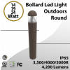 Bollard Led Light Outdoors Round 14/19/24W Selectable 4200Lm 3CCT (LED)