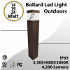 Bollard Led Light Outdoors Square 14/19/24W Selectable 4200Lm 3CCT (LED)