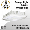 Canopy Light Square White Finish 24 to 60W - 3000/4000/5000K - 8000Lm