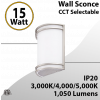 Wall Sconce Modern Rectangle 24W Aluminum 3000K-2400Lm (LED)