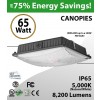 65W LED Canopy Light Ceiling Mount 5000K 8200 Lumens UL DLC IP65