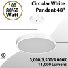 Led Circular Pendant White 48" 100/80/60W 11000Lm 3/3.5/4K 