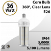 LED Corn Bulb Lamp 36W 5100Lm 5000K E26 IP64 UL