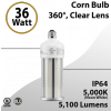 LED Corn Bulb Lamp 36W 5100Lm 5000K E39 IP64 UL