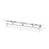 LED Strip Light 40W 50W 64W 9336Lm 3000K 4000K 5000K Frosted Lens Dimensions