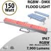 DMX Flood Light 150W RGBW 8000 lumens white IP67