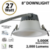 27W LED 8 inch Downlight Architectural Trim 2000 Lm Dimmable 5000K 