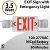 EXIT sign with Emergency Light Combo 90 minute discharge 2.4W with Battery