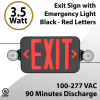 EXIT sign with Emergency Light 90M discharge 3.5W with Battery Black