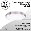 Kitchen Bedroom & Bathroom Ceiling LED 27-50K 22W 1990Lm 15" Nickel