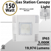 LED Gas Station Canopy Light 150W 19974 Lumens UL and DLC