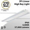 LED High Bay Light 270W 3Ft. 37000 Lumens, 4000K, UL DLC Certified 