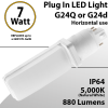 Plug In LED light G24Q or G24D 7W 880Lm 5000K IP64 UL. Direct Line (Remove Ballast)