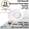 Recessed downlight retrofit 6" 15W 1250Lm 100-277V Tunable Watt and CCT