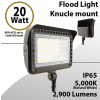 LED flood light 20W 5000K with knuckle mount 2900 lumens 