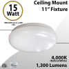 LED Flush Mount Ceiling light 4000K 15W 1300Lm