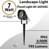 LED Landscape Light Directional Round  7W 795Lm 4000K IP66 UL 110VAC
