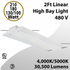 LED High Bay Light 480V 2Ft. 210W/180W/130W/100W