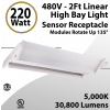 Linear High Bay 2ft 220W Receptacle Sensor Modules Rotate Up 135°