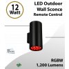 LED Outdoor Up and Down Wall Sconce RGBW 12W Remote Control 1200Lm