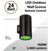 LED Outdoor Wall Sconce RGBW 24W Remote Control