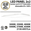LED Panel Light 2x2 5 powers 15-50W 6957Lm Back lit 5 CCT 3000K-6500K Dimmable
