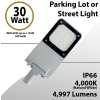 LED Street Light 30W 4997Lm 4000K UL IP66 IK09