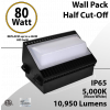 LED Wall Pack Light Half cut-off 80W 10950Lm DLC 5000K