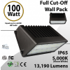 LED Wal Pack Lights 100W 13190 Lm DLC 5000K