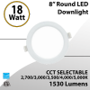 Round Downlight 8" 18W