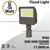 LED Flood light Slipfitter 63W 90W 108W 17060Lm 30K 40K 5000K Photocell