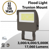 LED Flood Light Trunion 63W 90W 108W 17060Lm 30K 40K 50K UL Photocell (LED)