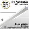 8FT Architecture 20 24 32 40W 5CCT Selectable LED Linear Light (LED)