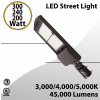 LED Street Light fixture 300/240/200W 3CCT 45000Lm