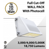 Led Wall Pack Full Cut-Off White Finish 76/105/125W 3000K/4000K/5000K w/Photocell (LED)