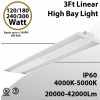 LED High Bay Light 3Ft. 120W to 300W 42000 Lm 4000K 5000K UL DLC