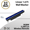 Linear 1.6 Ft Wall Washer Black RGBW Wirless Remote 32W 3200Lm