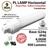 9W PL LED Lamp 900Lm 4000K Frosted Lens G24q IP40 UL Ballast compatible