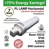 7W PL LED lamp 800Lm 4000K Frosted Direct Line (remove ballast) GX23 IP40 UL