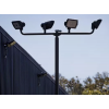 pole and quad bullhorn outdoor lighting