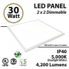 30W LED Panel 2 x 2 4200 Lm 5000K IP64 UL DLC Dimmable