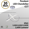 Modern LED Swirl Pendant Chandelier Light - 35W CCT