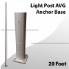 Light Post 20Ft AVG Anchor Base Aluminum Tapered Dark Aluminum